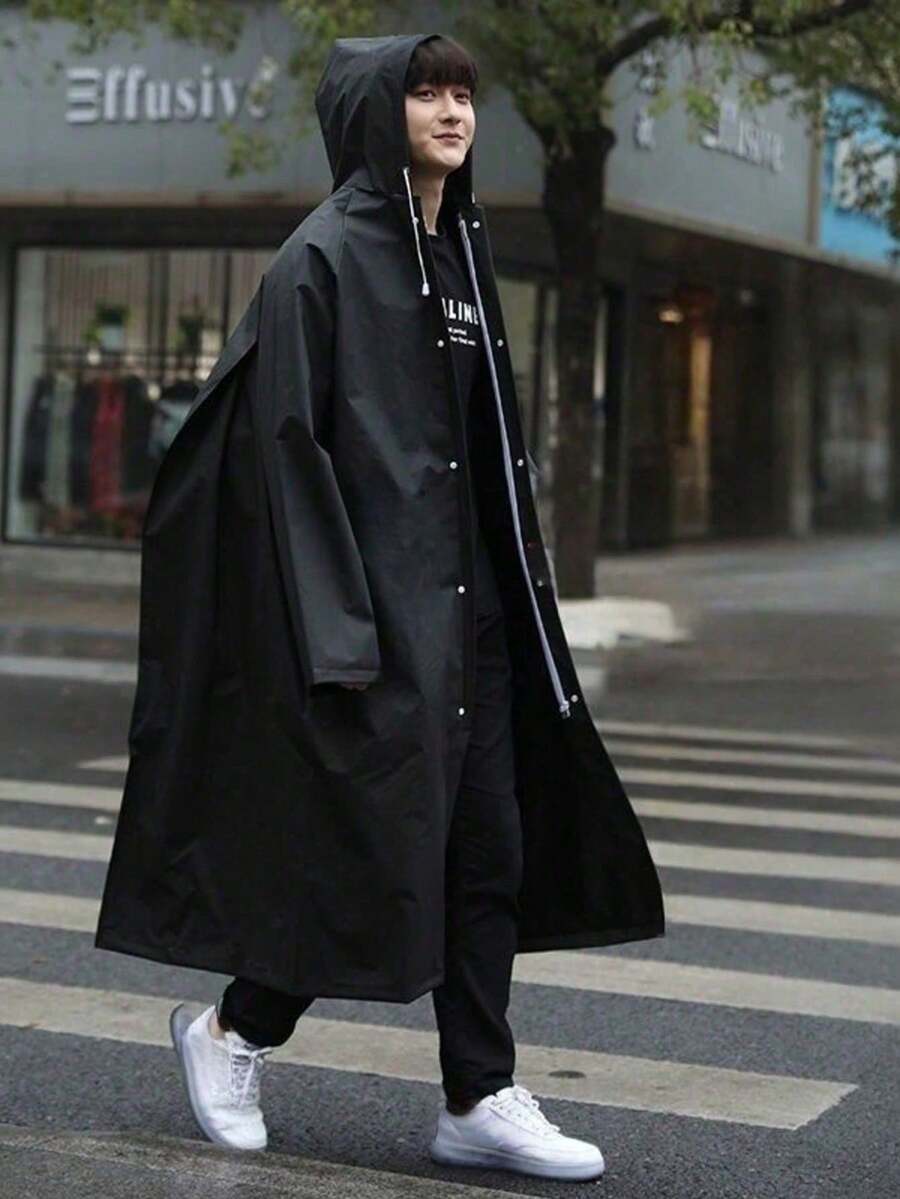 Adult Full Body Long Raincoat, Suitable For Electric Bike Riding And Outdoor Hiking, Unisex Single Person Rain Poncho - Adult Version - View 1