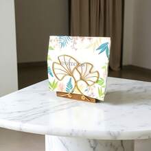 1pc Ginkgo Biloba Decor Napkin Holder, Gold Napkin Storage Rack For Dining Table - Gold - View 10