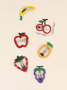 12pcs/4pcs Multicolor Cute Fruit Hair Clips, Cute Metal Side Clips And BB Clips, Crocodile Clips, Suitable For Girls And Teenagers Cute Hair Accessories Gift, Daily And Summer Vacation Wear - Multicolor - View 9