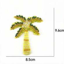 1pc Handmade Beaded Sew-On Patch, Ocean Theme Starfish, Shell, Coconut Tree And Seahorse Pattern, Suitable For Clothing, Pants, Hats, Headwear, Bags DIY Patch, Hand Sewn, Summer Decoration - Multiple Styles - View 17