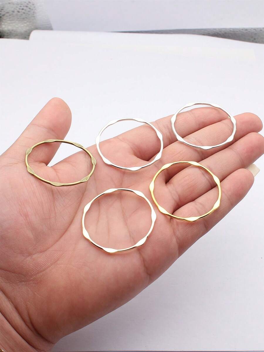 10pcs 43x43mm Embossed Hollowed-Out Geometric Circle Charms Pendant For DIY Jewelry Making Necklace Keychain Phone Chain Bracelet Making Accessories - Ring - View 1