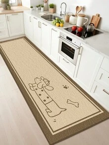 1pc Dog Pattern Long Runner Rug, Kitchen Mat Suitable For Bathroom, Kitchen, Outdoor, Hallway, Bedroom, Living Room, Machine Washable, Easy To Clean Entryway Mat, Non-Slip Bedroom Decor Rug Accessory - Multicolor - View 7