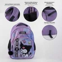 Hello Kitty Cerdá 女童中號書包 - 42 厘米，100% 滌綸，雙隔層帶側袋，紫色帶絨球設計，是上學和返校的理想之選 - 選項 3 - 查看 5