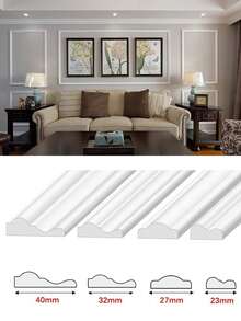 1 Roll 2m/78.74in Self-Adhesive Wall Decorative Line, Waterproof Easy-Tear Self-Adhesive Wall Background Decorative Line, Suitable For Home DIY Decoration, Doors, Tiles, Cabinets, Mirrors, Etc. - A - View 2