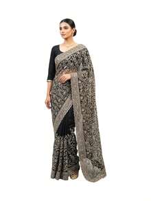 Georgette Party Wear Saree With Ready Blouse, Cultural Wear For Women - Multicolor - View 5