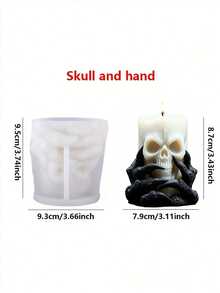 Skull Shaped Silicone Mold, Suitable For DIY Gothic Style Candles, Plaster Resin Crafts And Aromatherapy Diffuser Stones, Dark Theme Wax/Plaster Mold, Desktop Decoration, Perfect Gift For Crafters And Gothic Enthusiasts - Skull Column - View 2