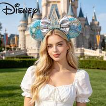 Disney 迪士尼米奇耳朵发箍，蓝色梦幻城堡，高品质拍照道具，用途广泛，适用于主题公园、派对、日常佩戴、生日、节日，可用作装饰发饰、生日派对用品、签到必备品，可爱童话风格配饰 - 查看 2
