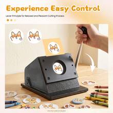 SanBouSi 1.9 Inch Round Badge Punch Die Cutter, Professional Hand Press For Paper Cardboard Photo Film, Sharp Quenched Blade, Stable Base For DIY Button Mirror Medal Making - Black - View 5