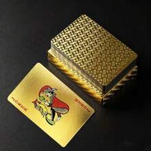 1pc Gold Foil Poker Cards Creative Gold Grid Luxury Dollar Gold Paper Cards Matte Durable, A Fun Game Suitable For Men, Best Gift For Men, Suitable For Father's Day - Multicolor - View 6