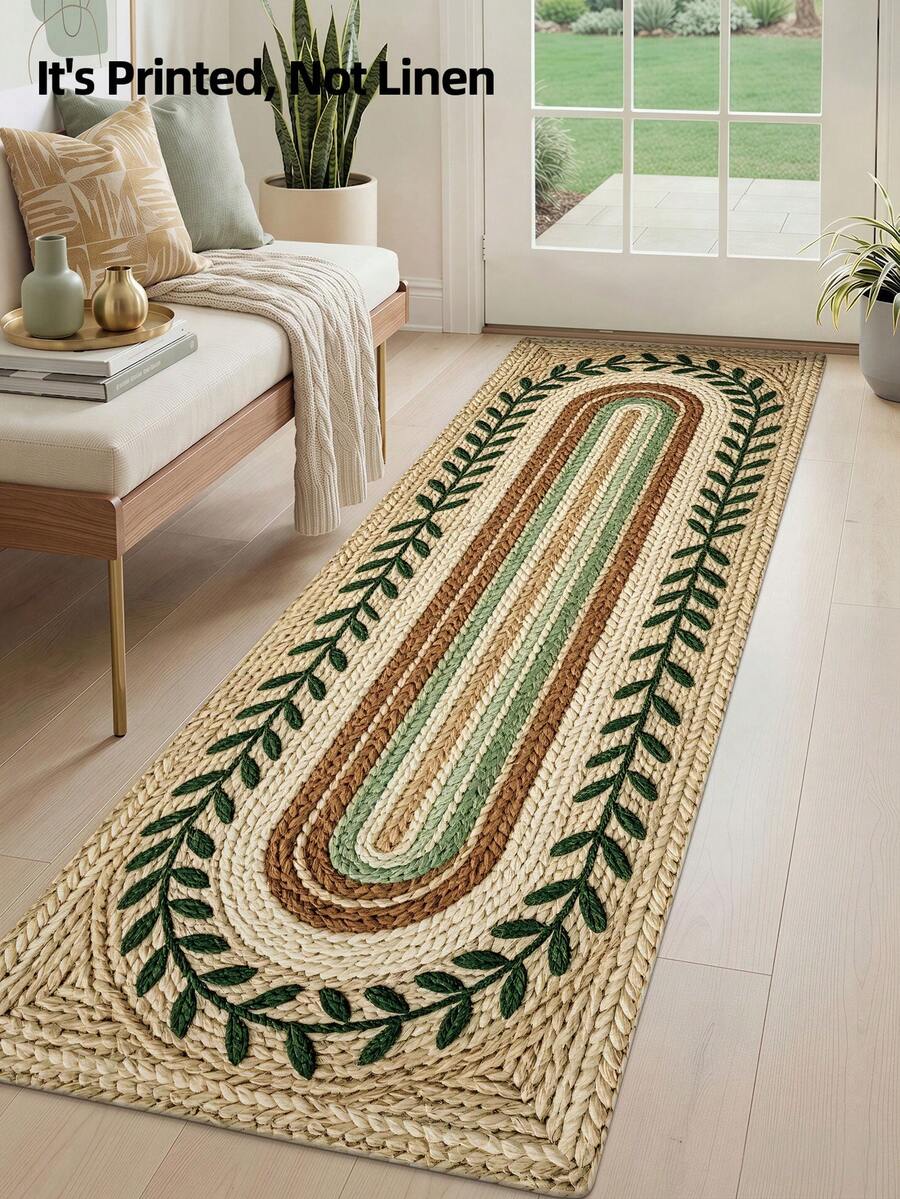 DAJIANG 1pc 3D Woven Long Strip Rug, Kitchen Mat, Long Floor Mat, Suitable For Bathroom, Kitchen, Outdoor, Hallway, Bedroom, Living Room, Next To Washing Machine, Machine Washable Rug Accessory, Easy To Clean Entryway Mat, Non-Slip Bedroom Decorative Rug