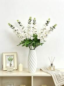 1pc Artificial Begonia Flower, Wedding Decoration, Vase, Decor, Restaurant, Living Room, Bedroom, Bedside Floral Arrangement, Bridal Bouquet, Wrist Corsage, Party Decoration, New Year Valentine's Day Gift, Autumn Decoration - White - View 6