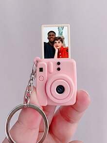 Personalisierter Foto Mini Kamera Schlüsselanhänger, einsetzbares individuelles Foto, süßer kameraförmiger Schlüsselanhänger, einzigartiges anpassbares tägliches Accessoire - Verschiedenfarbig - Übersicht 5