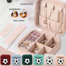 1pc World Cup Custom Soccer Jewelry Box – Personalized Name, UV Print, Zipper Closure, Perfect Fan Gift Souvenir - A11 - World Cup Football - View 4