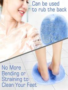 Multifunctional Foot And Back Bath Brush With Suction Cup For Stable Placement, Provides Gentle Full Body Exfoliation, Back Scrubbing, Foot Cleaning And Foot Massage Pad - Multicolor - View 3