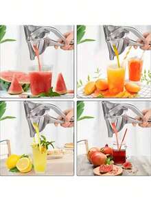 1pc Manual Juicer, Small Fruit Squeezer, Lemon Juicer, Orange Juice Press - Silver - View 4