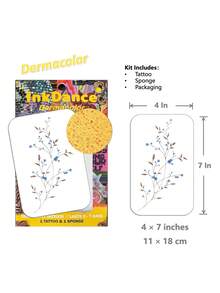 1 Set "Blaue Wildblumen" Temporäre Tattoos, minimalistische Vintage Cottagecore Blumen Fake Tattoos, wasserfest, authentischer Tattoo-Look, bunt, einfach anzubringen und zu entfernen CSD088 - Verschiedenfarbig - Übersicht 3