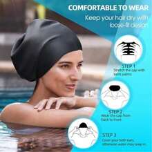 120g Extra Large Silicone Long Hair Swim Cap - Unisex Swim Cap - Extra Large Swim Cap - Waterproof Silicone Swim Cap - Suitable For Dreadlocks, Afro Extensions, Wigs, Beach Essentials, Beach Accessories, And Pool Floats. - Multicolor - View 8