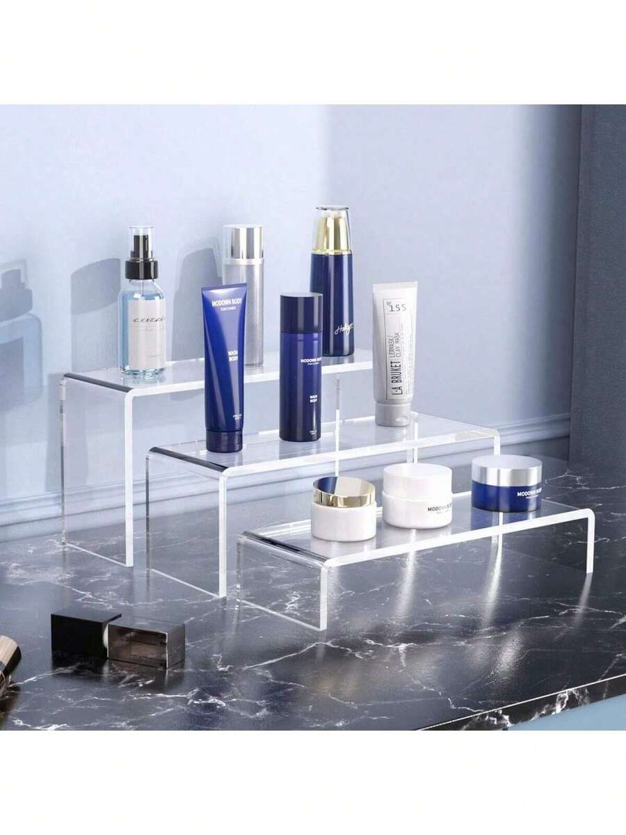 1pc Transparent Acrylic Display Stand, Cosmetic Storage Rack, Model Display Cabinet, Home Decor, 3 Sizes: 7.09*3.15*1.57 Inches / 7.87*3.15*2.36 Inches / 8.66*3.15*3.15 Inches - Multicolor - View 1