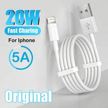5入/2入/1入 20W USB 轉 Lightning 快充數據線 3.3英呎/100公分 車用 Apple CarPlay 線，高效數據傳輸線 兼容 14/13/12/11/ Pro Max Plus 系列 - 白色 - 白色 - 查看 2