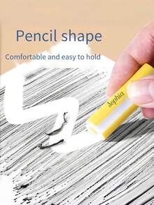 1/5/10pcs Customized Pencil-Shaped Erasers, Drawing Erasers, Dust-Free Ultra-Clean No-Trace Stationery Learning Supplies, Suitable For Back To School Season - Multicolor - View 4