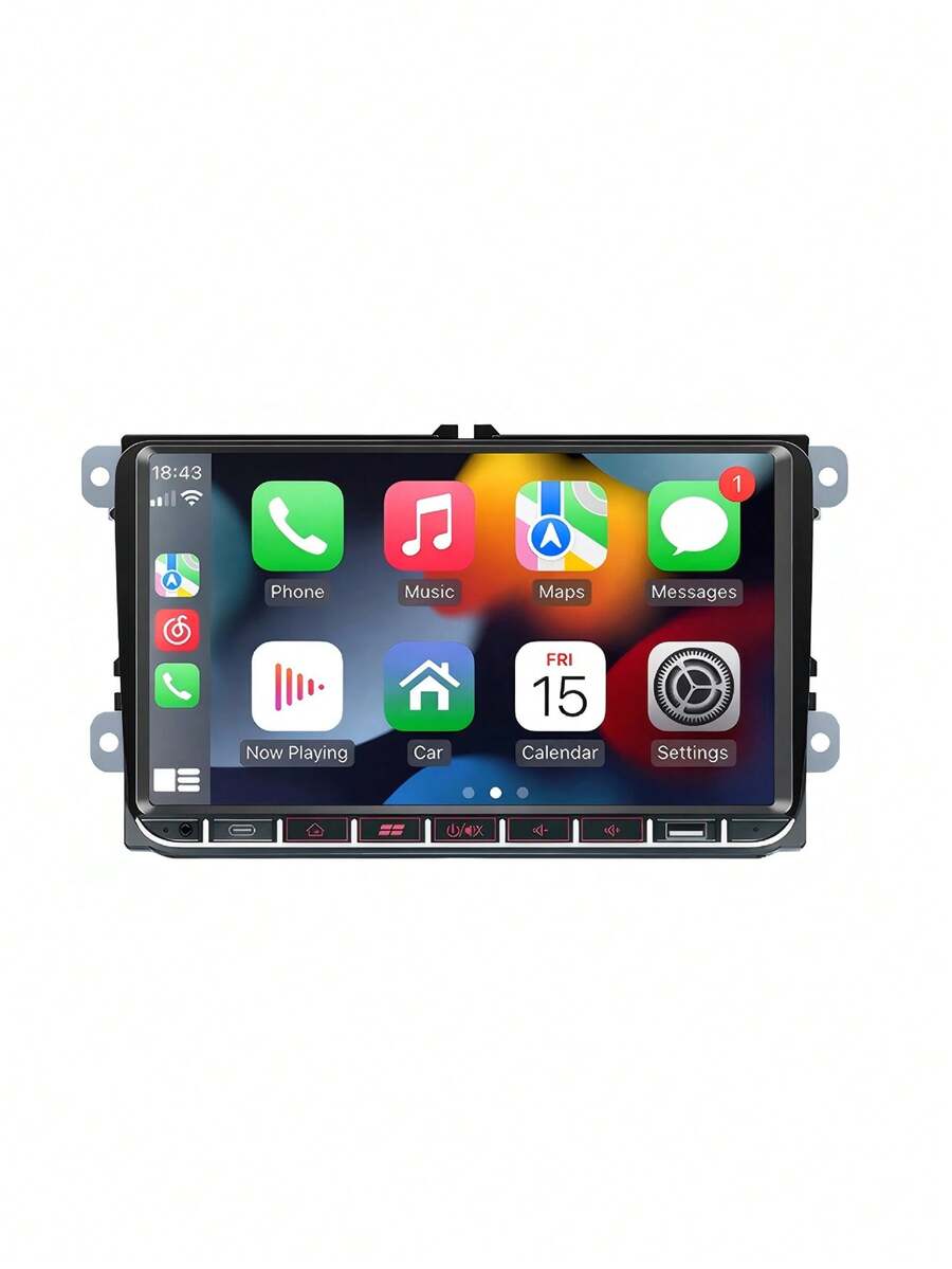 9-Inch Touchscreen CarPlay Portable Car Audio, Supports Android Auto, Car Play Navigation, Voice Control, Remote Connection/AUX/FM, Car Radio Receiver, Loop Recording, Plug And Play, Suitable For Cars, Trucks, - Mp5 - View 1