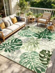 1pc Modern Nordic Tropical Rainforest Monstera Plant Art Carpet, Personalized Aesthetic Style Decorative Rug, Large Rectangular Non-Slip Carpet For Living Room, Bedroom, Sofa Side, Ins Style Space Aesthetic Atmosphere Blanket, Dopamine Modern Natural Wood Style Healing Soft Decor Accent, Large Area Carpet, Floor Mat, Home Decor, Area Rug, Casual Blanket, Bedside Rug, Bedroom Carpet, Washable Carpet - Multicolor - View 3