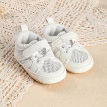 Summer 0-1 Year Old Unisex Infant Soft Sole Walking Shoes, 5-7 Months Newborn Infant Mesh Breathable Solid Color Sports Shoes - White - View 10