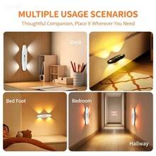 Dual Pupil Four Cat Eye Motion Sensor Magnetic Wall Light, 3 Lighting Modes, Magnetic Wireless Installation, Easy And Quick To Use, 500mAh Rechargeable Battery, Suitable For Living Room Main Lighting, Wardrobe, Cabinet, Perfect Graduation And Home Lighting Gift - Multicolor - View 10
