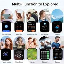 Full Touch Screen Smart Watch, Supports Wireless Calling, Pedometer, Music Control And Fitness Functions, Compatible With Android/IOS Phones, Equipped With 180mAh Battery, Ideal Gift Choice For New Year, Valentine's Day, Easter And Christmas - Multicolor - View 5
