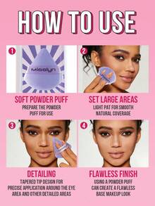 Misslyn -Triangular Plush Powder Puff,Triangular Design,Precision Tip,Large Area Coverage,Soft & Plush,Skin-Friendly,Flawless Finish,Dry Use,Easy Application,Compact & Portable,Reusable,Skin-Friendly, Foundation, Setting Makeup, Facial Contour - Purple - View 5