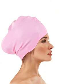 Unisex Oversized Swim Cap, Ponytail Design, Suitable For Long And Thick Curly Hair, Dreadlocks, Braids, Afro Hair, Silicone Material, Keeps Hair Dry, Beach Essential, Beach Accessory, Pool Float - Multicolor - View 27