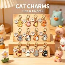 12pcs Cat & Daisy Keychain - Women's Fashion Accessory, Animal & Plant Theme Creative Phone Charm, Suitable For Backpack And Car Keys, Daily Keychain - 12 - View 8