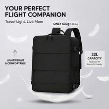 myco bags Mochila de Cabina ( ) - Bolsa de Mano de Gran Capacidad con Compartimento para Portátil, Apta para Portátiles de Hasta 17.3 Pulgadas, Bolsa de Viaje Ligera con Correas de Compresión, Bolsillo Delantero y Bolsillos Laterales, Correas de Hombro Ajustables, Adecuada para Viajes Aéreos, Viajes en Avión y Escapadas de Fin de Semana - Multicolor - Ver 9