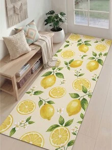 1 pieza Alfombra larga de limón, adecuada para baño, cocina, exterior, pasillo, dormitorio, sala de estar, lavable a máquina fácil de limpiar, alfombra de entrada antideslizante, accesorio decorativo de alfombra para dormitorio - Multicolor - Ver 4