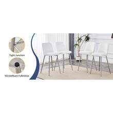 Set Of 2 Bar Stools / 100 Cm High. Stylish Bar Stools / Black PU Leather And Comfortable Footrest / Available In Several Colors / 120 Kg Load Capacity / For Restaurants, Bars And Living Rooms - 白色+銀色 - 查看 8