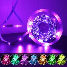 3ft-100ft RGB LED燈條，適用臥室家居裝飾，電視背光燈，附44鍵遙控器與APP控制，定時、音樂同步變色燈條，適用房間、客廳、節日裝飾、廚房裝飾 - 多色光 - 查看 7