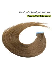 Jessie's Selection 20pcs/Pack 50g Tape In Hair Extensions Skin Weft Remy Silky Straight Seamless Invisible Tape Adhensive 150Grams 100% Human Hair Extensions For Volume Add Length Luxury Quality Affordable Cost Salon Quality(#8 Ash Brown) - S8 - 查看 3