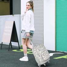 Set Tas Ransel Sekolah Anak Perempuan Motif Bunga Daisy Ungu 3 Buah, Model Oxford, dengan Roda, Tali Bahu yang Dapat Diatur, dan Penutup Resleting, Cocok untuk Kembali ke Sekolah & Bepergian. - 21 Daisy Tuas Tunggal - View 12