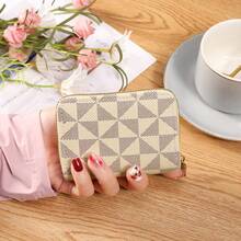 Unisex Credit Card Holder, Fashionable Geometric Pattern, Multi-Slot Design Coin Purse, ID Card Holder - Multicolor - View 7