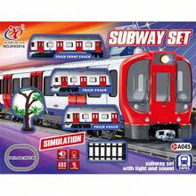 Set Mainan Kereta Bawah Tanah, Beroperasi dengan Baterai, Dilengkapi Suara dan Cahaya, Gerbong Kereta Kota Klasik Merah dan Putih, Bahan ABS, Mainan Transportasi Edukatif - MultiWarna - View 2