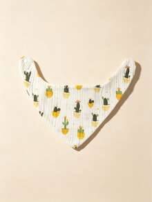 5pcs Newborn Bibs, Printed Pattern & Solid Color, Pure Cotton Plain Weave Soft Skin-Friendly, Suitable For Boys & Girls All Seasons - 彩色 - 查看 7