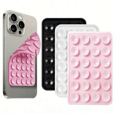 Silicone Suction Cup Phone Holder, Double-Sided Suction Cup, Multi-Functional Adhesive Back, Anti-Slip Hands-Free, Suitable For Shower Mirror, Car Selfie And Video Shooting, Compatible With IPhone, Android Phones, Birthday Gift, Phone Holder For Family And Friends, Phone Accessories