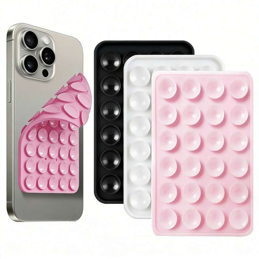 Silicone Suction Cup Phone Holder, Double-Sided Suction Cup, Multi-Functional Adhesive Back, Anti-Slip Hands-Free, Suitable For Shower Mirror, Car Selfie And Video Shooting, Compatible With IPhone, Android Phones, Birthday Gift, Phone Holder For Family And Friends, Phone Accessories - Multicolor - View 1