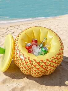 2pcs/1pc Inflatable PVC Pineapple Ice Bucket With Lid, Made Of Thickened PVC, Essential For Outdoor Gatherings, Picnics, Camping Trips, Pool Parties And Beach Parties - One Size Fits All - View 5