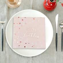 16pcs Birthday Party Disposable Napkin, Pink Paper Napkin For Birthday Party,Christmas - Pink - View 4