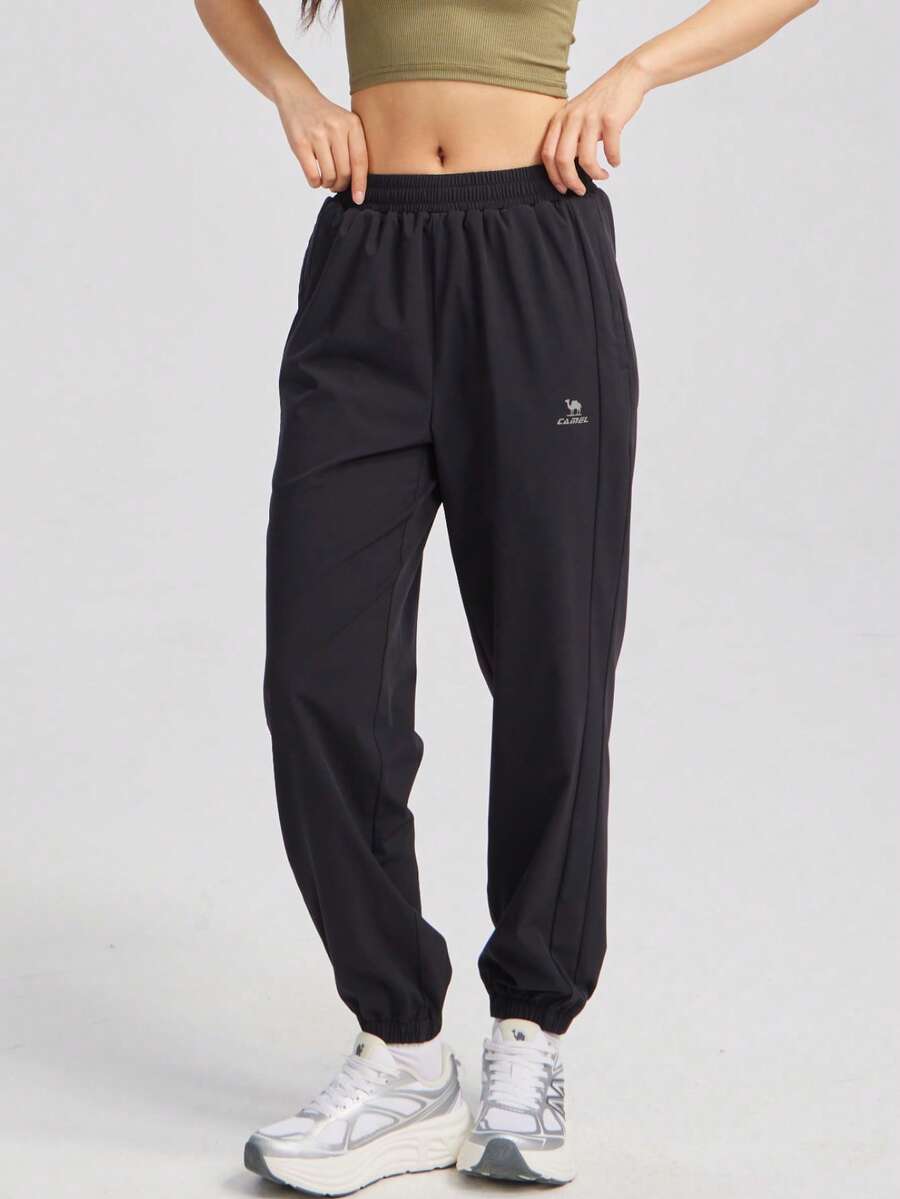 CAMEL CROWN Women's Summer Lightweight Loose Straight Wide-Leg Sweatpants, Ice Silk Zero Feel Quick-Drying Long Pants - Phantom Black - View 1