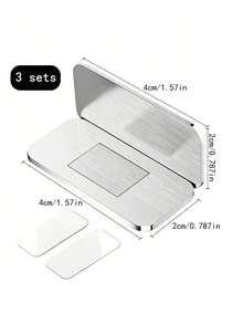 6pcs(3sets) Magnetic Cabinet Door Latches, Self-Adhesive Invisible Magnetic Wardrobe Drawer Locks, Kitchen No-Drill Installation, Polished Metal Surface - A - View 7
