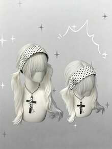 1pc Music Theme Headband, Knitted Fabric With 3D Musical Note, Star Patch Headband, Polka Dot Fabric With Metal Heart-Shaped Musical Note Pendant, Black White Grey Color Scheme, Suitable For People Who Like Simple And Gentle Style, Daily Wear, School, Commute, Travel And More - Multicolor - View 11