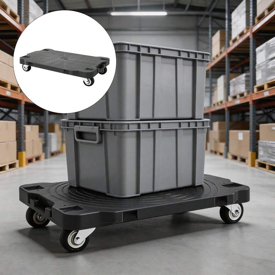 Furniture Dolly, 200 Lbs Capacity Each Count, Furniture Mover With Wheels, Portable Moving Rollers 4 Wheels Heavy Duty, Small Flat Dolly Cart For Heavy Furniture, Black - Black - View 1