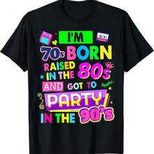 Summer 2026: 90s Rave Summer Outfits For Women: 90s Theme Party Clothes, Festival Costume, Unisex Crew Neck T-Shirt - Soft Casual Shirt - 黑色 - 查看 1